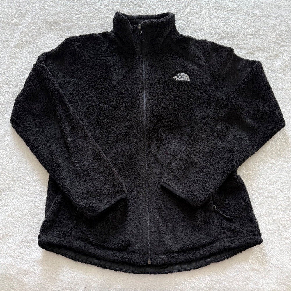 The North Face Osito Fleece Jacket Women Small Black Full Zip High Pile Soft - Picture 2 of 8